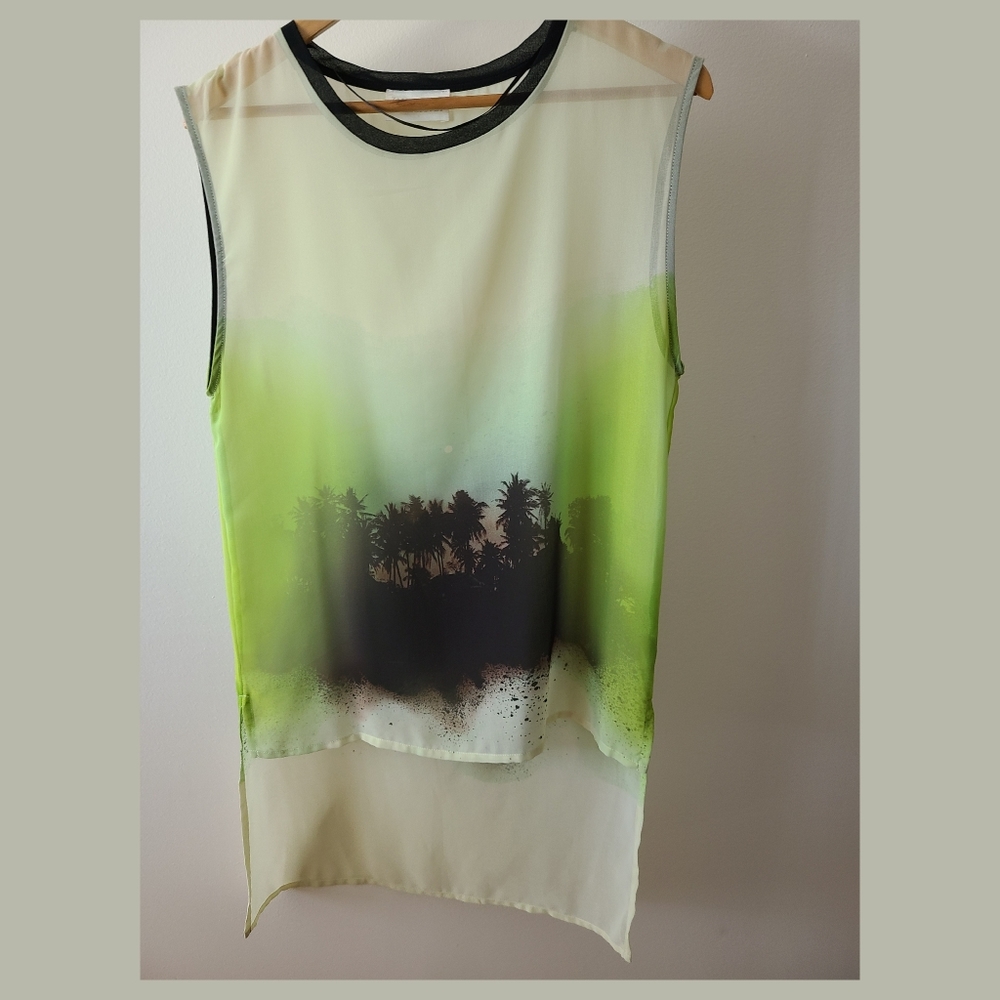Sleeveless sheer shirt